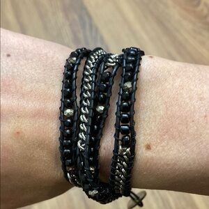 Elegant Black and Silver Beaded Bracelet